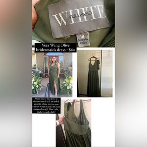 Vera wang olive green bridesmaids dress